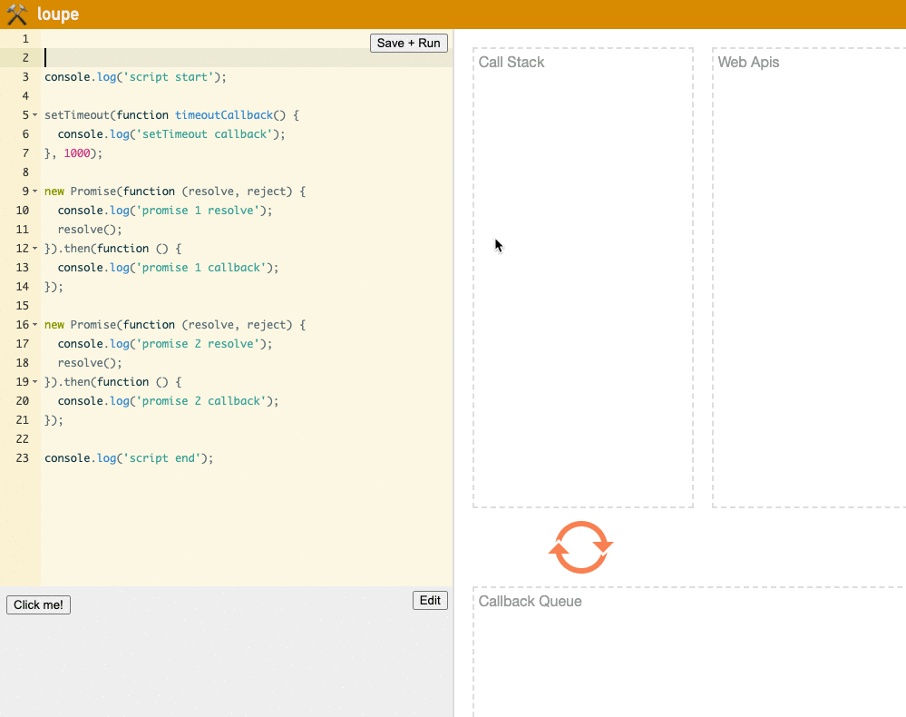 setTimeout and promise execute flow on Loupe